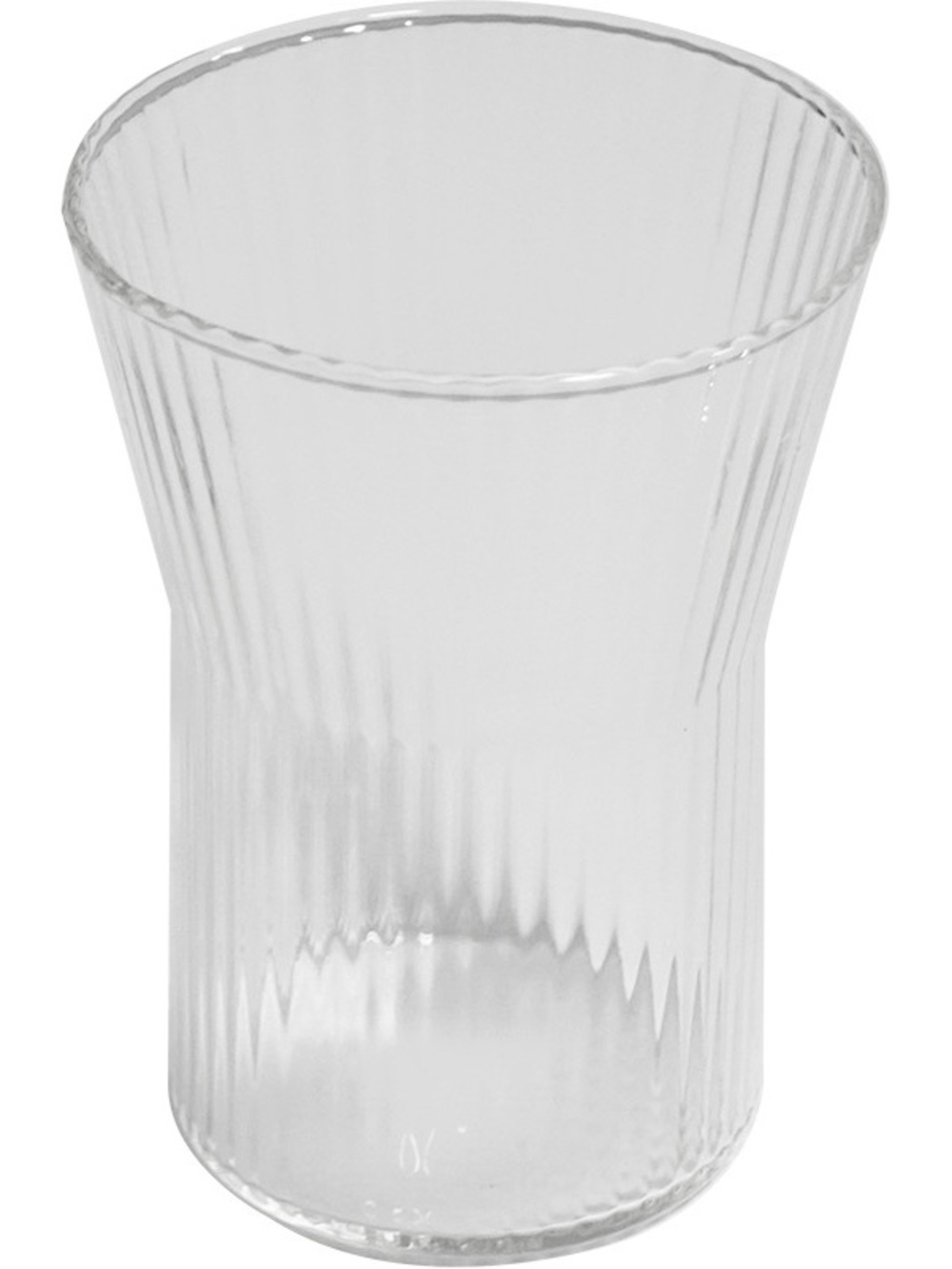 Clear Ribbed Glass Decorative Vase - Modern Table Accent